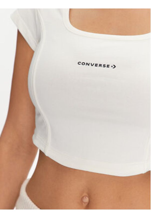 Converse Top W Wordmark Corset Top 10026506-A02 Écru Slim Fit. Materiał: bawełna, syntetyk