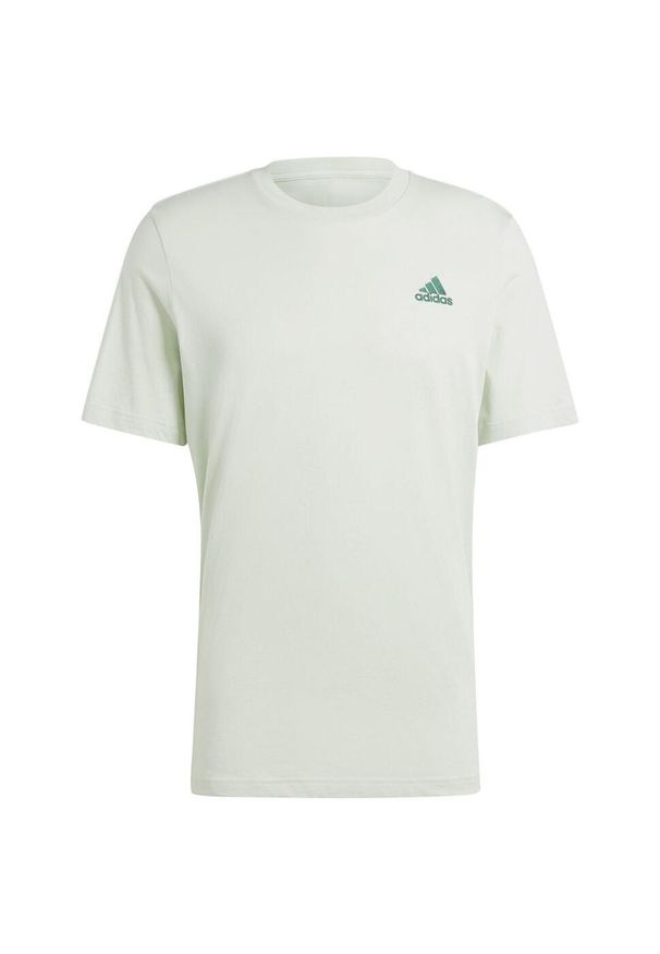 Adidas - Koszulka męska adidas Essentials Single Jersey Embroidered Small Logo Tee. Kolor: zielony. Materiał: jersey