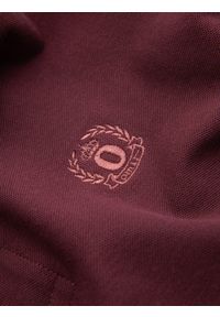 Ombre Clothing - Męska jednokolorowa koszulka polo BASIC z dzianiny pique - bordowa V10. Okazja: na co dzień. Typ kołnierza: polo. Kolor: czerwony. Materiał: dzianina. Wzór: haft, aplikacja, jednolity. Styl: sportowy, wizytowy, casual #5