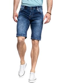 Mustang - SPODENKI MĘSKIE MUSTANG Chicago Short DENIM BLUE 1007113 5000 683. Materiał: denim