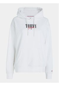 Tommy Jeans Bluza Essential Logo 1+ DW0DW16397 Biały Relaxed Fit. Kolor: biały. Materiał: syntetyk
