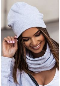 IVON - Klasyczna Czapka Typu Beanie - Szara. Kolor: szary. Materiał: elastan, bawełna. Styl: klasyczny #1
