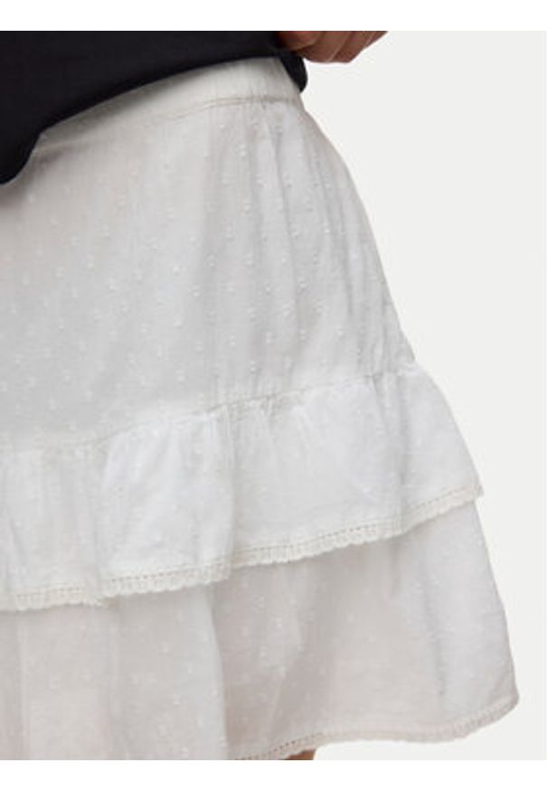 Vero Moda Spódnica mini Trine 10342736 Biały Regular Fit. Kolor: biały. Materiał: bawełna