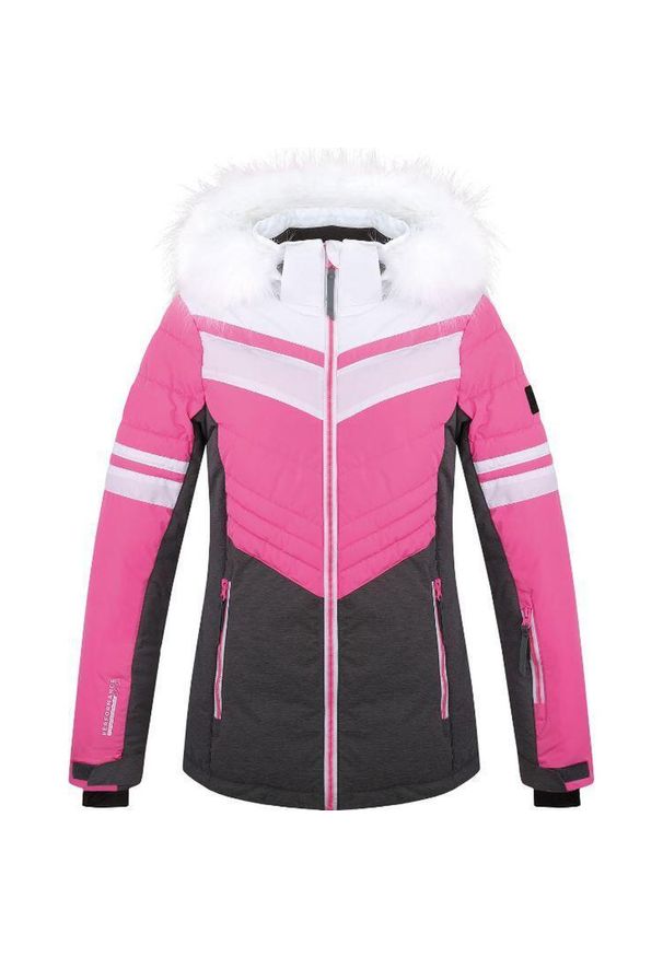 ZONE PERFECT - Glemo LOAP Orinna Kurtka narciarska damska M — wodoodporna. Kolor: wielokolorowy, fioletowy, różowy, czerwony. Sezon: zima. Sport: narciarstwo