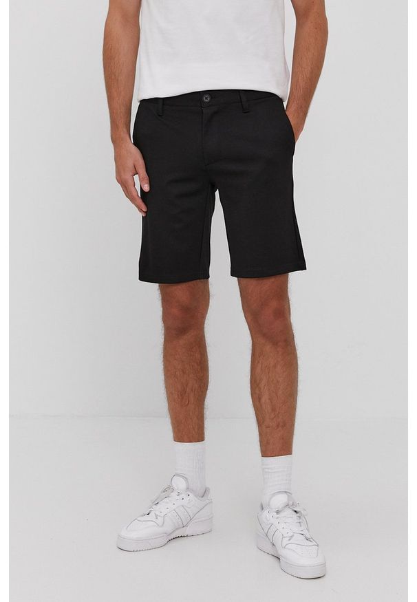 Only & Sons - Szorty. Okazja: na co dzień. Kolor: czarny. Materiał: tkanina. Wzór: gładki. Styl: casual