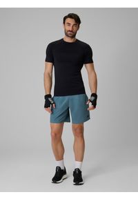 4f - 4F Koszulka treningowa slim szybkoschnąca męska - czarna S/M. Kolor: czarny. Materiał: materiał. Długość rękawa: raglanowy rękaw. Sport: fitness #2
