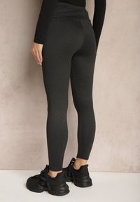 Renee - Czarne Legginsy High Waist Ozdobione Aplikacją Sevirra. Okazja: na co dzień. Stan: podwyższony. Kolor: czarny. Wzór: aplikacja. Styl: casual, elegancki