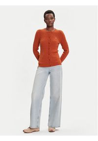GANT - Gant Kardigan 4800103 Brązowy Slim Fit. Kolor: brązowy. Materiał: bawełna #5