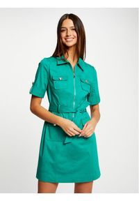 Morgan Sukienka codzienna 221-RENOM Zielony Regular Fit. Okazja: na co dzień. Kolor: zielony. Materiał: bawełna. Typ sukienki: proste. Styl: casual #1