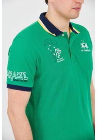 La Martina - LA MARTINA Zielone męskie polo, Rozmiar XL. Typ kołnierza: polo. Kolor: zielony #4