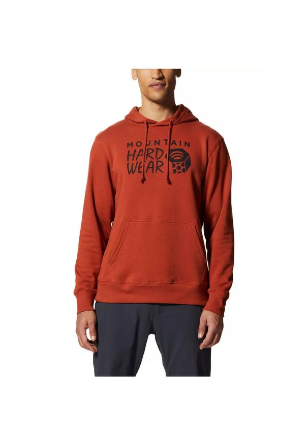 MOUNTAIN HARDWEAR - Bluza turystyczna męska MHW Logo Pullover Hoody z kapturem. Typ kołnierza: kaptur. Kolor: żółty, wielokolorowy, pomarańczowy. Materiał: bawełna