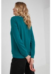 Answear Lab bluza bawełniana damska z aplikacją. Okazja: na co dzień. Kolor: niebieski. Materiał: bawełna. Długość rękawa: długi rękaw. Długość: długie. Wzór: aplikacja. Styl: wakacyjny #2