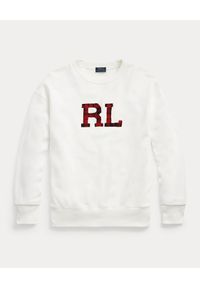 Ralph Lauren - RALPH LAUREN - Biała bawełniana bluza Relaxed Fit. Typ kołnierza: polo. Kolor: biały. Materiał: bawełna. Wzór: aplikacja #2