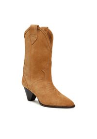 Botki Badura 222FW86 Camel. Kolor: brązowy. Materiał: skóra, zamsz #1