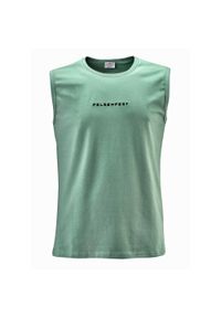 FELSENFEST - Tank-top Męski Only Way is Up. Kolor: niebieski. Materiał: lycra, bawełna. Długość rękawa: bez rękawów. Wzór: nadruk. Sport: wspinaczka #1