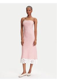 STAUD Sukienka letnia Palo R25S2283LN Różowy Regular Fit. Kolor: różowy. Materiał: len, wiskoza. Sezon: lato #4