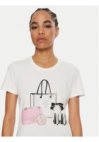Fracomina T-Shirt FR24WT3004J40108 Biały Regular Fit. Kolor: biały. Materiał: bawełna