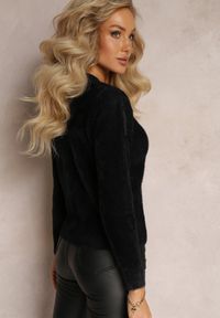 Renee - Czarny Sweter Wełniany Elisabema. Kolor: czarny. Materiał: wełna. Długość rękawa: długi rękaw. Długość: długie. Styl: klasyczny #5
