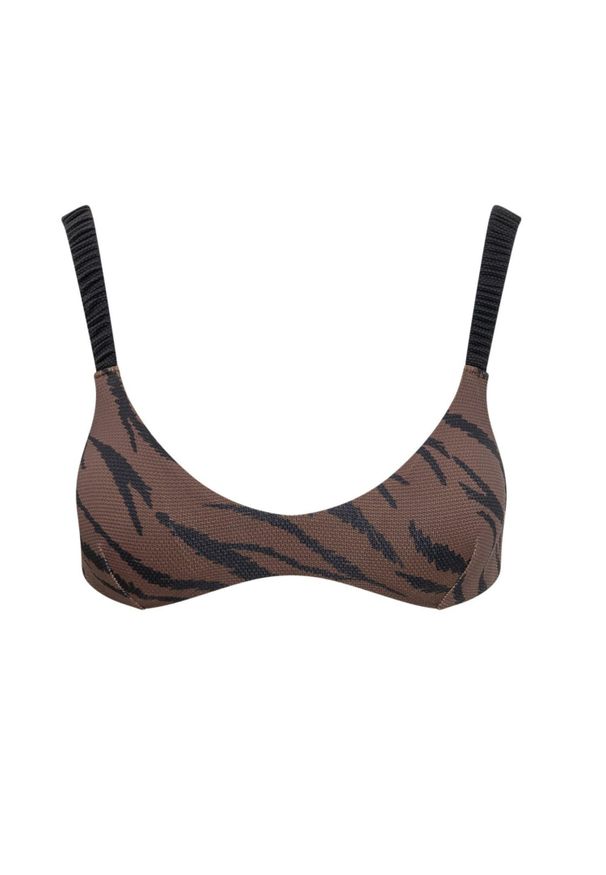 SUNDEK - Góra od bikini Sundek Bralette Top. Kolor: brązowy. Materiał: elastan, poliamid