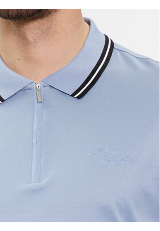 Karl Lagerfeld - KARL LAGERFELD Polo 745080 541200 Niebieski Regular Fit. Typ kołnierza: polo. Kolor: niebieski. Materiał: bawełna