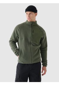 4f - 4F Polar sherpa ze stójką męski - oliwkowy/khaki XXL. Typ kołnierza: kołnierzyk stójkowy. Kolekcja: plus size. Kolor: oliwkowy, brązowy, wielokolorowy. Materiał: polar. Długość rękawa: raglanowy rękaw. Sezon: zima. Sport: narciarstwo, turystyka piesza, snowboard, wspinaczka