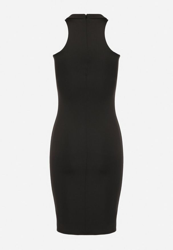 Born2be - Czarna Dopasowana Sukienka Bez Rękawów z Wycięciem przy Dekolcie Galoriena. Okazja: na co dzień. Kolor: czarny. Długość rękawa: bez rękawów. Typ sukienki: proste. Styl: casual, elegancki