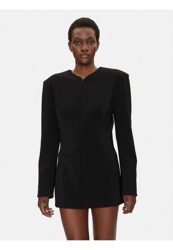 NORMA KAMALI Marynarka KK4244PLG86001 Czarny Regular Fit. Kolor: czarny. Materiał: syntetyk