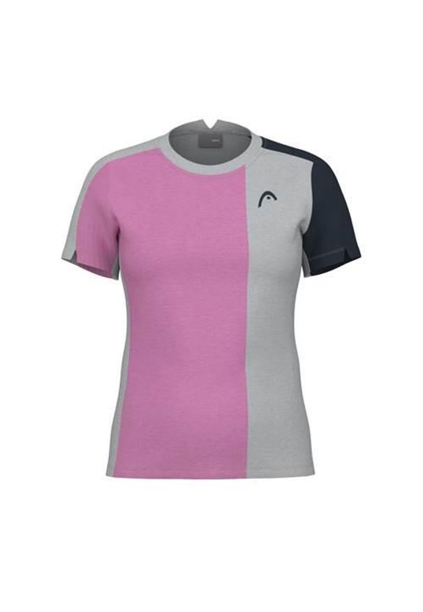 Koszulka sportowa damska Head Play Tech. Kolor: wielokolorowy. Materiał: poliester, bawełna. Długość rękawa: krótki rękaw. Długość: krótkie. Sport: turystyka piesza