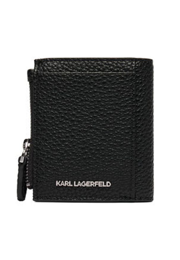Karl Lagerfeld - KARL LAGERFELD Mały Portfel Damski A4W32005 Czarny. Kolor: czarny. Materiał: skóra
