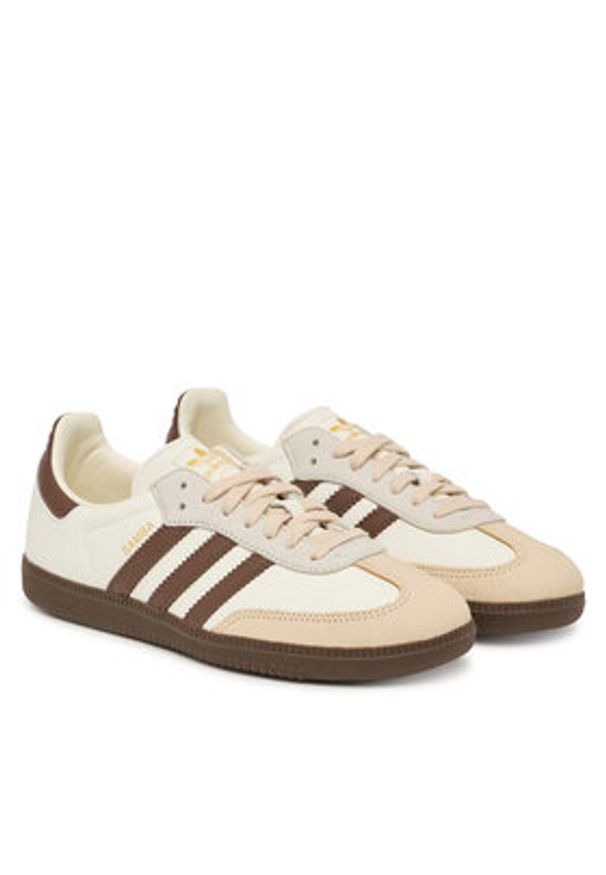 Adidas - adidas Sneakersy Samba Og JR8842 Beżowy. Kolor: beżowy. Materiał: skóra