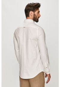 Calvin Klein Jeans - Koszula. Okazja: na co dzień. Typ kołnierza: button down. Kolor: biały. Materiał: tkanina, bawełna. Długość rękawa: długi rękaw. Długość: długie. Wzór: gładki. Styl: casual #5