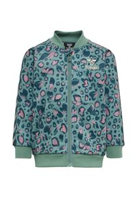 Dziecięca bluza dresowa z zamkiem błyskawicznym Hummel Olympia. Kolor: niebieski. Materiał: dresówka. Wzór: kolorowy #1