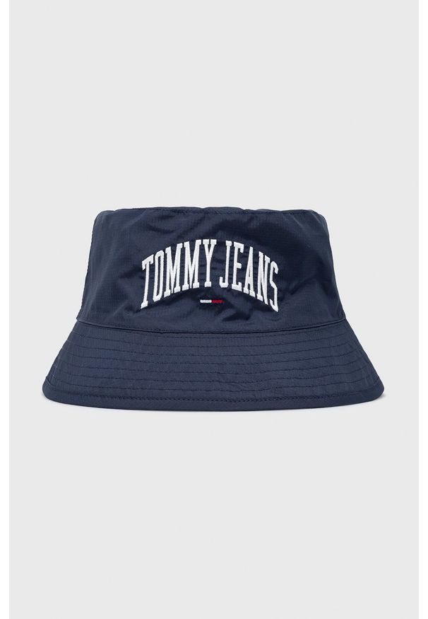 Tommy Jeans kapelusz dwustronny kolor granatowy. Kolor: niebieski. Materiał: poliester