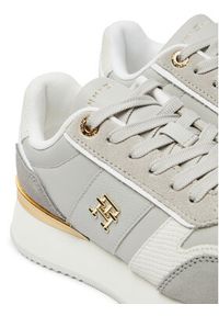 TOMMY HILFIGER - Tommy Hilfiger Sneakersy Th Fashion Runner FW0FW08475 Szary. Kolor: szary. Materiał: skóra