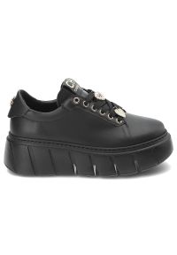 CheBello - Czarne Sneakersy Chebello Modne Obuwie Damskie Na Platformie. Kolor: czarny. Obcas: na platformie #2