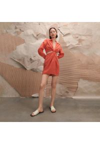 Reserved - Sukienka z Tencelu™Lyocellu - Pomarańczowy. Kolor: pomarańczowy #1
