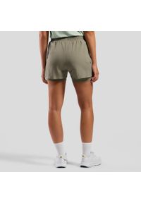 Spodenki damskie Odlo ZEROWEIGHT 3 INCH 2-in-1 short. Kolor: zielony. Sport: bieganie