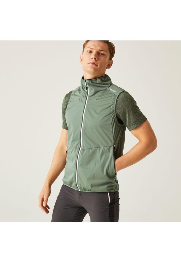Regatta - Męska kamizelka bez rękawów - Lankin Vi. Kolor: zielony. Materiał: softshell, materiał. Długość rękawa: bez rękawów. Sport: turystyka piesza