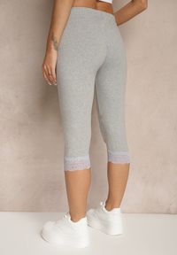 Renee - Szare Spodnie z Bawełny o Długości 3/4 Legginsy Abiknia. Kolor: szary. Materiał: bawełna. Sezon: lato