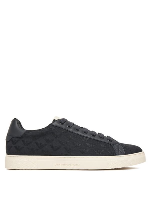 Emporio Armani Sneakersy EM003843 Granatowy. Kolor: niebieski. Materiał: skóra