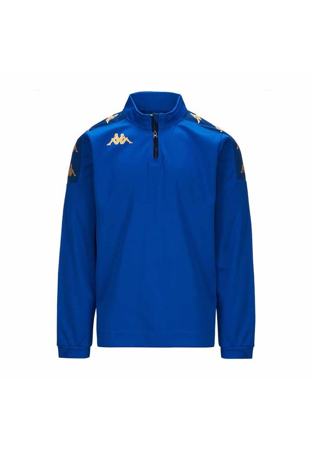 Dziecięca bluza dresowa Kappa Gassolo. Kolor: wielokolorowy, niebieski. Materiał: dresówka. Sport: piłka nożna, fitness