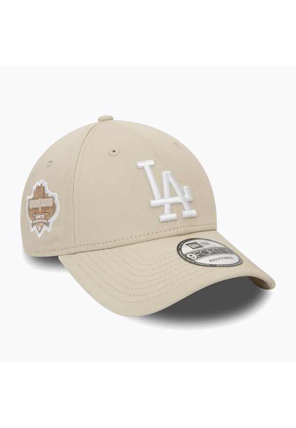 Czapka z daszkiem męska New Era Side Patch 9Forty Los Angeles Dodgers. Kolor: beżowy