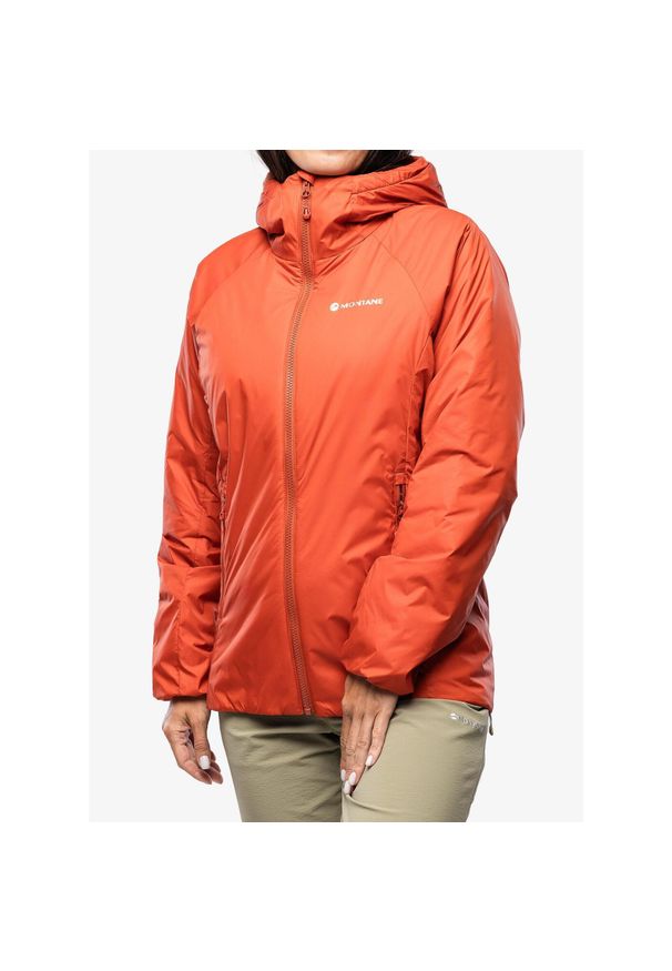 Kurtka ocieplana damska Montane Respond Hoodie. Kolor: pomarańczowy. Sport: turystyka piesza