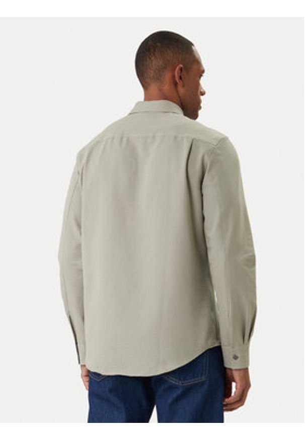 Calvin Klein Koszula LV04LF110G Khaki Regular Fit. Kolor: brązowy. Materiał: bawełna