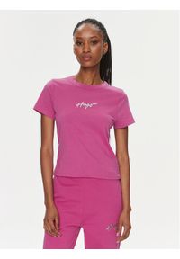 Hugo T-Shirt Classic 50508289 Różowy Regular Fit. Kolor: różowy. Materiał: bawełna