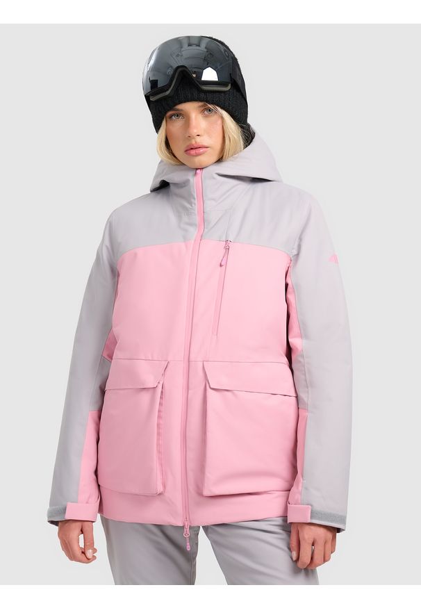 4f - 4F Kurtka narciarska membrana 8000 damska - różowa M. Kolor: różowy. Materiał: poliester, materiał. Sezon: zima