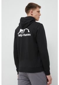 Helly Hansen bluza YU HOODIE 2.0 męska kolor czarny z kapturem gładka 53582. Okazja: na co dzień. Typ kołnierza: kaptur. Kolor: czarny. Materiał: dzianina. Wzór: gładki. Styl: casual #6