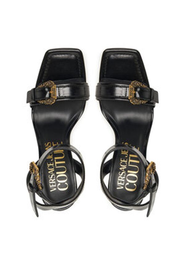Versace Jeans Couture Sandały 79VA3S36 Czarny. Kolor: czarny. Materiał: skóra