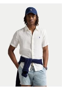 Polo Ralph Lauren Koszula 710968912008 Biały Custom Fit. Typ kołnierza: polo. Kolor: biały. Materiał: len