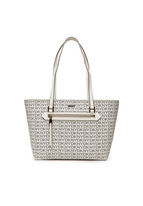 DKNY Torebka R42AYE20 Szary. Kolor: szary. Materiał: skórzane